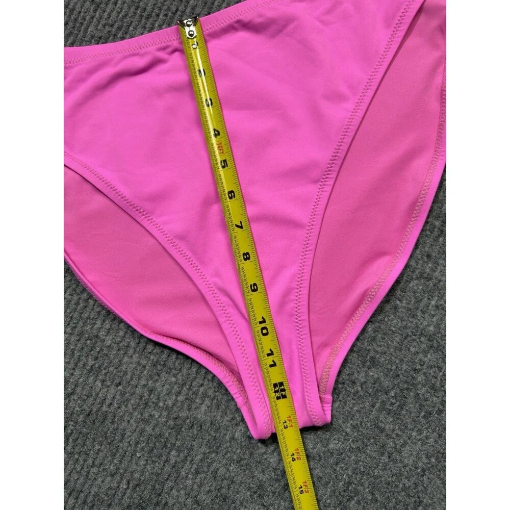 Skims Recycled Swim Women Size 4X Mid Coverage Bikini Bottom Pink Taffy NEW